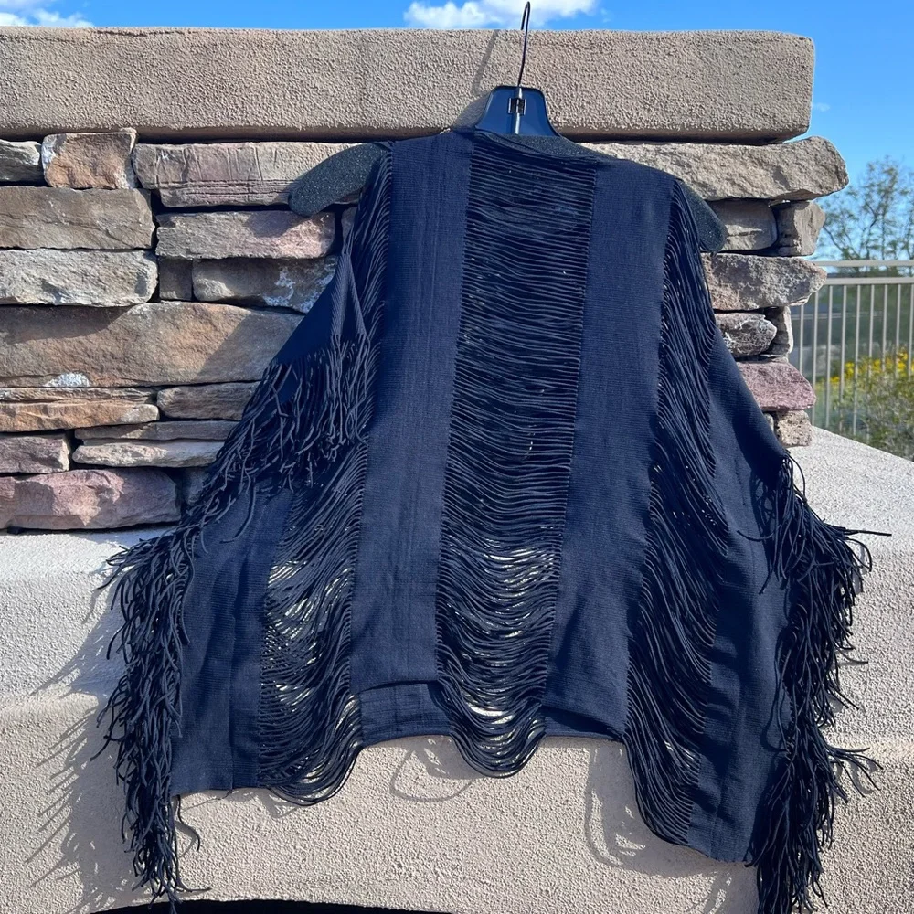 PilyQ Haute Summer black Poncho bathing suit cover up one size - Picture 7 of 15